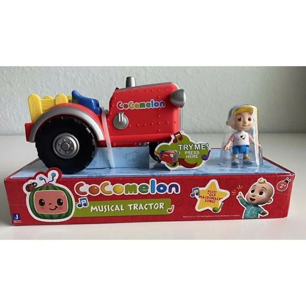 Cocomelon Musical Tractor w/ Sounds Old McDonald Had A Farm Song Toy Figure New‎